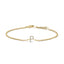 Pulsera con encanto inicial 'A' en oro blanco de 10 quilates con acento de diamante