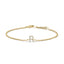 Pulsera con encanto inicial 'A' en oro blanco de 10 quilates con acento de diamante