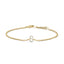 Pulsera con encanto inicial 'A' en oro blanco de 10 quilates con acento de diamante