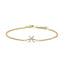 Pulsera con encanto inicial 'A' en oro blanco de 10 quilates con acento de diamante