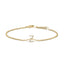 Pulsera con encanto inicial 'A' en oro blanco de 10 quilates con acento de diamante