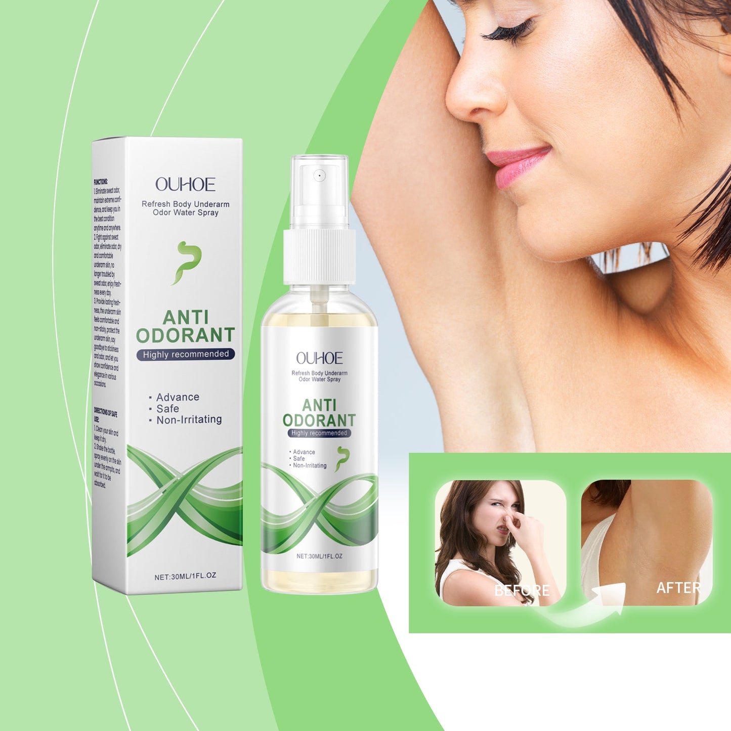 Underarm Treatment Spray, Lasting Fragrance Improve Body Odor Underarm Odor Clean And Moisturizing Body Care - Korvel