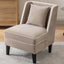 Velvet Upholstered Accent Chair with Cream Piping, Tan and Cream - Korvel