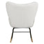 Silla mecedora de tela de terciopelo - Diseño moderno en blanco tapizado