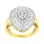 Anillo de Diamantes en Clúster Ovalado de Oro Amarillo de 10K - Talla 7