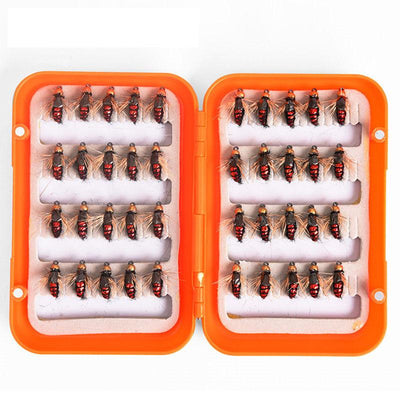 LEO 40pcs/box Fly Fishing Flies Lure High Carbon Steel Fly Tying Hooks for Trout Fishing Artificial Flies - Korvel