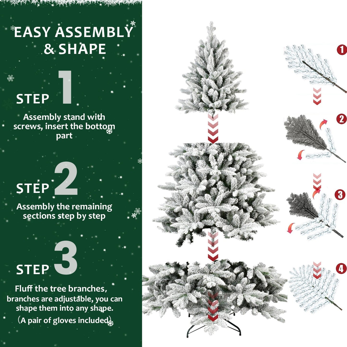 5FT PE&PVC Flocked Christmas tree - Korvel