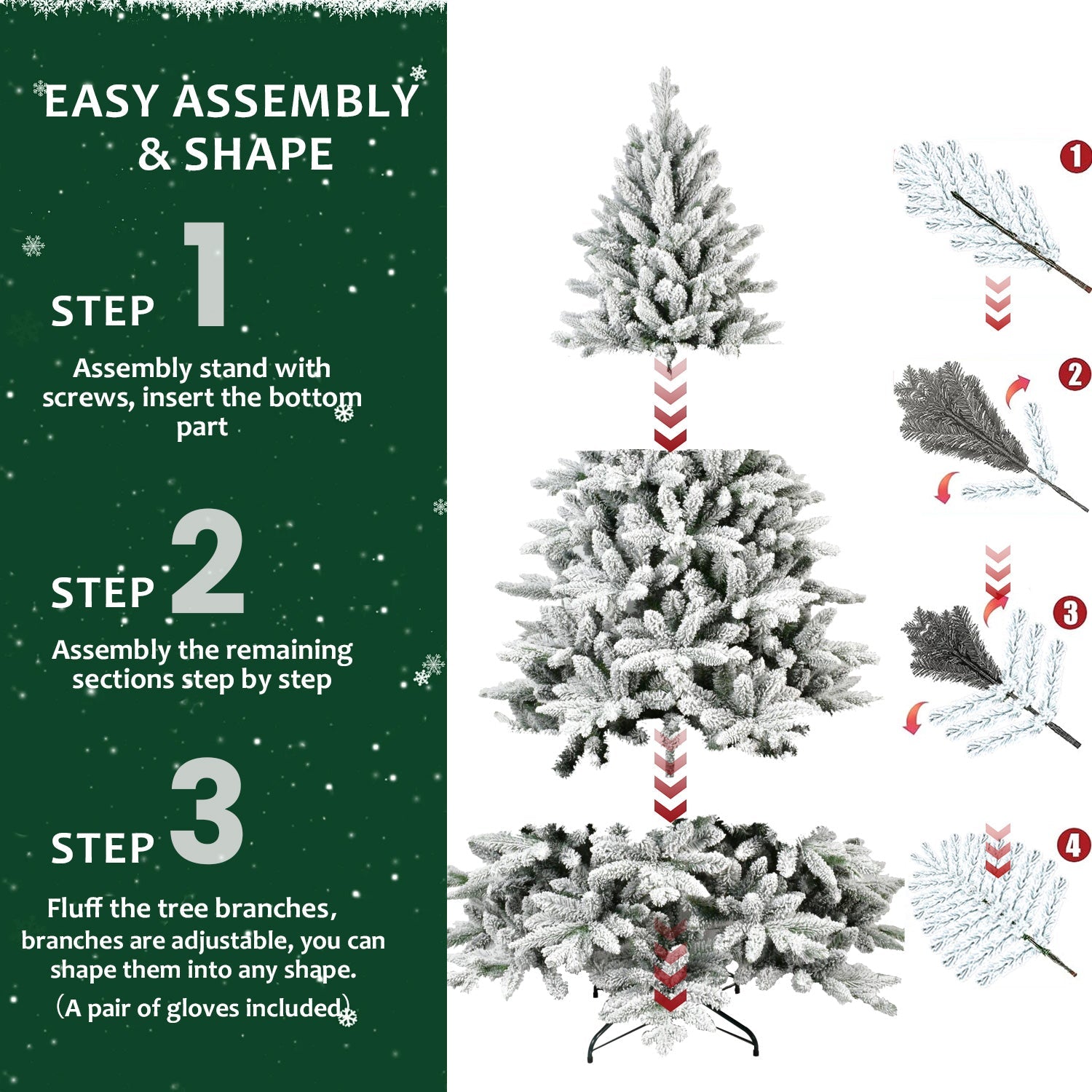 5FT PE&PVC Flocked Christmas tree - Korvel