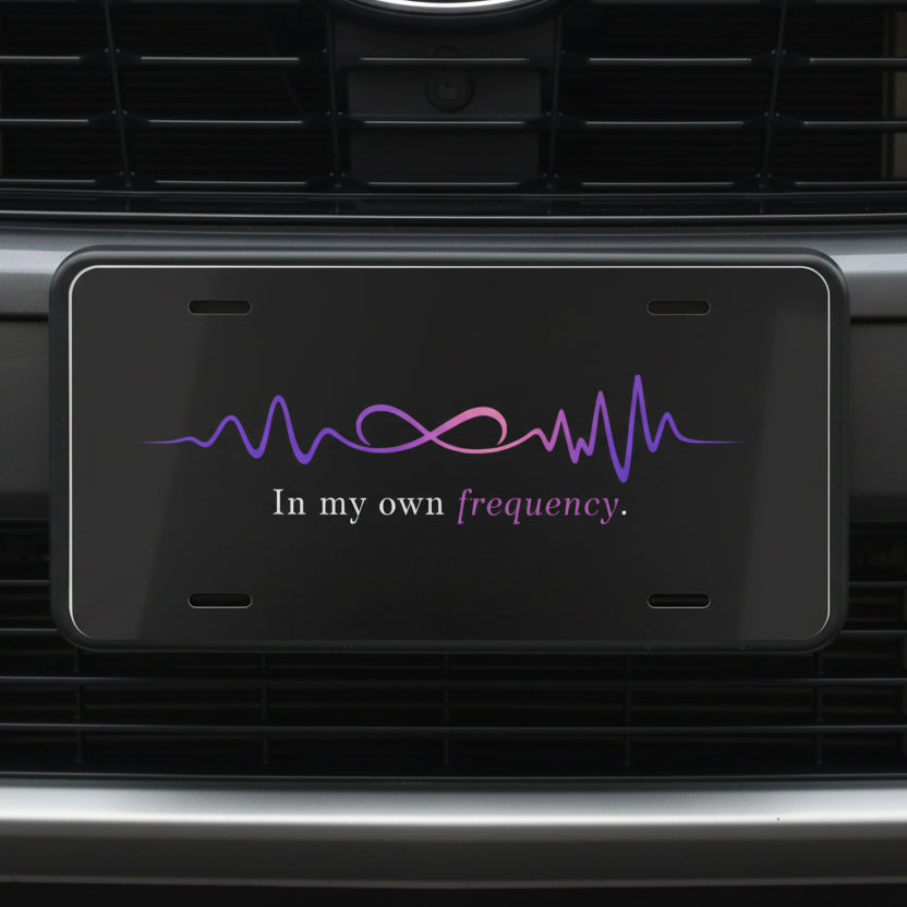 In My Own Frequency Vanity Car Tag - Epilepsy Awareness