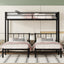 Twin over Twin & Twin Bunk Beds for 3, Twin XL over Twin & Twin Bunk Bed Metal Triple Bunk Bed, Black - Korvel