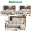 Sofá Seccional Convertible en Forma de L con Almacenamiento - Beige