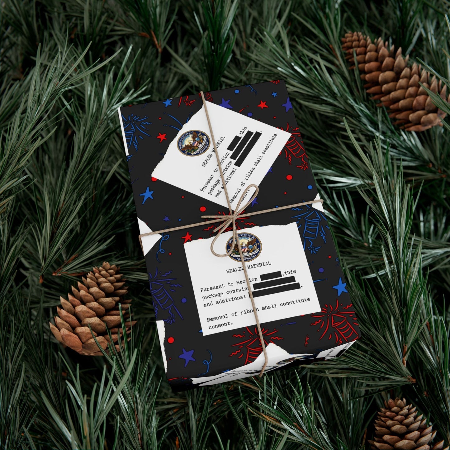 Papel de Regalo de Celebración Clasificado – Diseño de Fuegos Artificiales Patrióticos