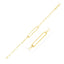Pulsera de Clip Abierto Curvado de Oro Amarillo de 14k con Acabado Brillante