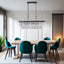Chandeliers,Rectangular Crystal Chandelier Adjustable,E12 Modern Industrial Crystal Lights (Bulb Not Included) - Korvel
