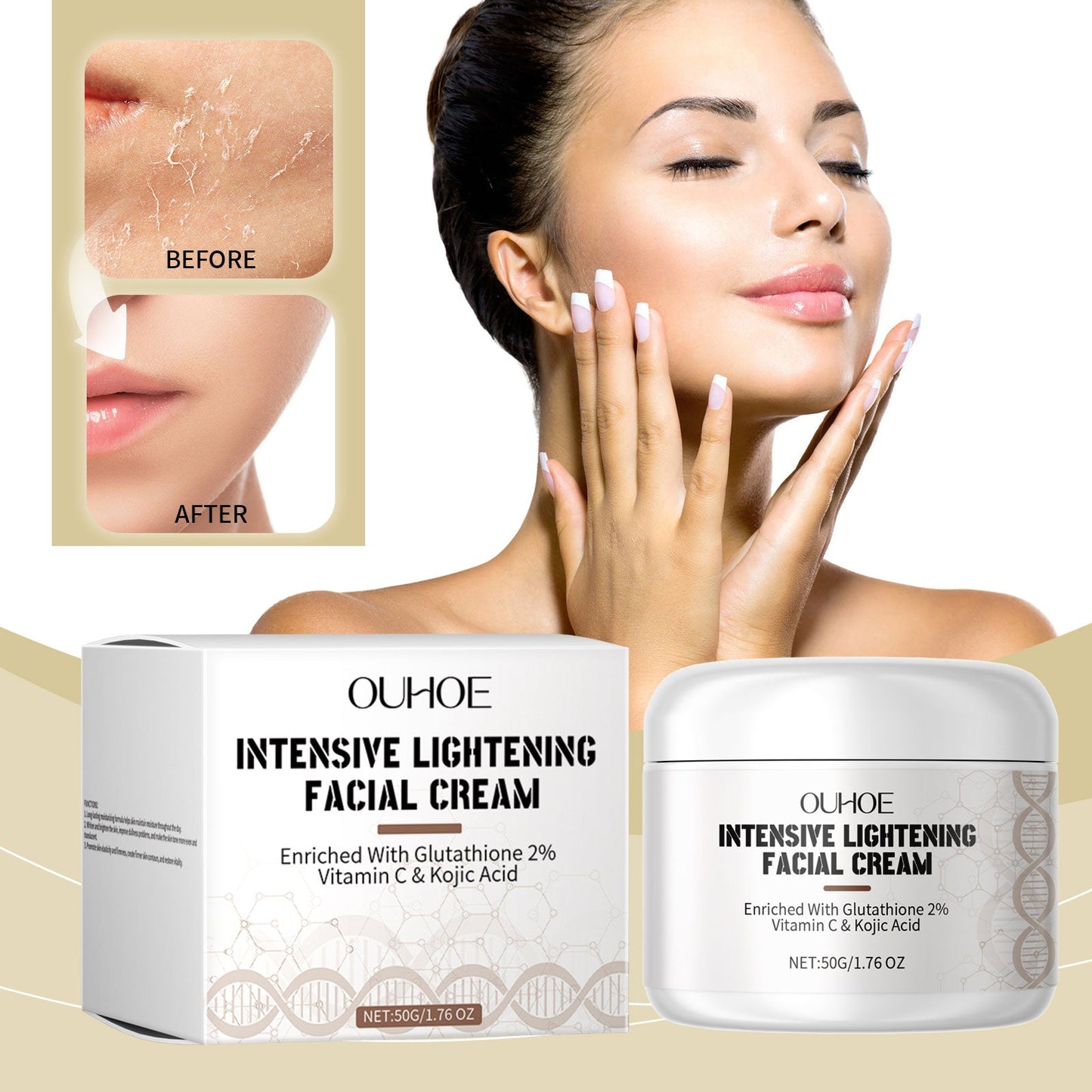 Facial Moisturizer Moisturizing Brightening Lighten Fine Lines Firming, Smoothing And Nourishing Facial Skin Cream - Korvel