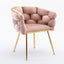 Luxury modern simple leisure velvet single sofa chair bedroom stool manicure table back chair pink set of 2 - Korvel