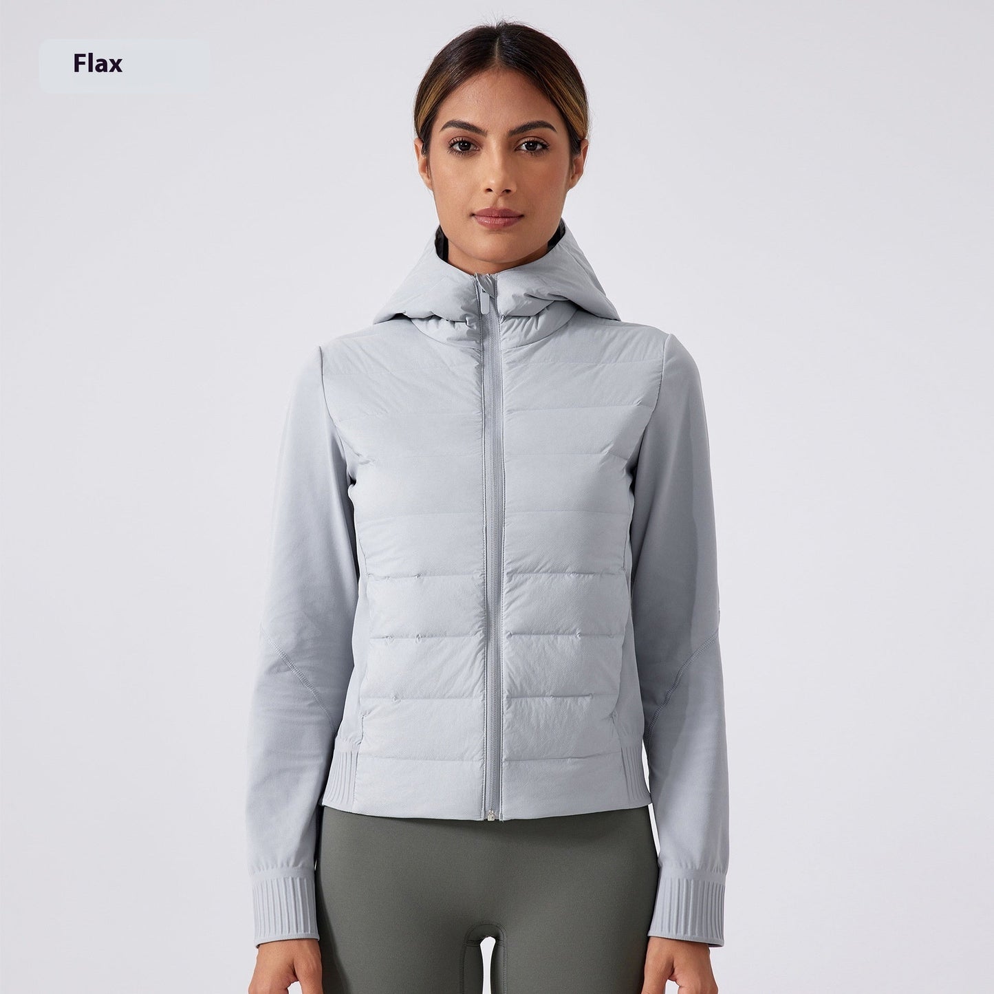 Chaqueta de plumas delgada con capucha para mujer - Impermeable y a prueba de viento