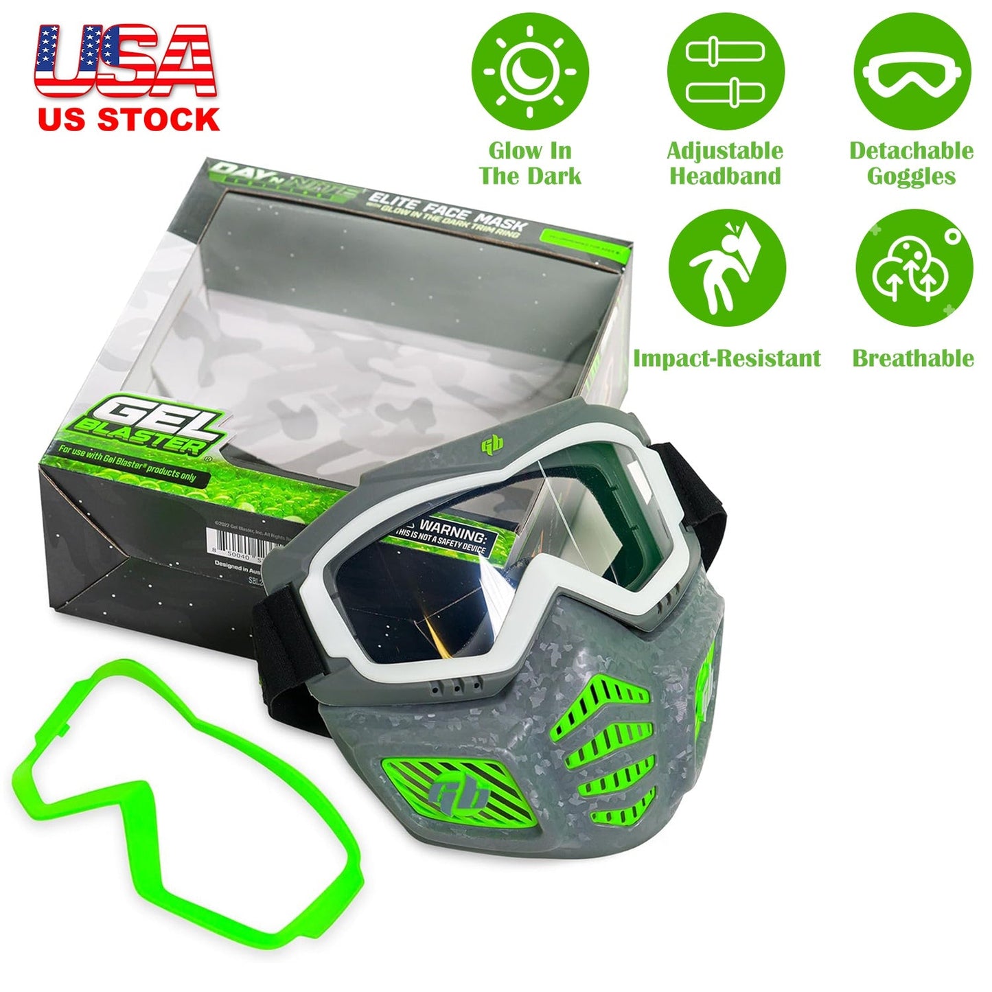 Gel Blaster Elite Face Mask with Detachable Goggles