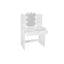 Makeup Vanity Desk With LED Lighted Mirror ,Dressing Table Set With 2 Large Drawers 10 LED Light ,White Color - Korvel