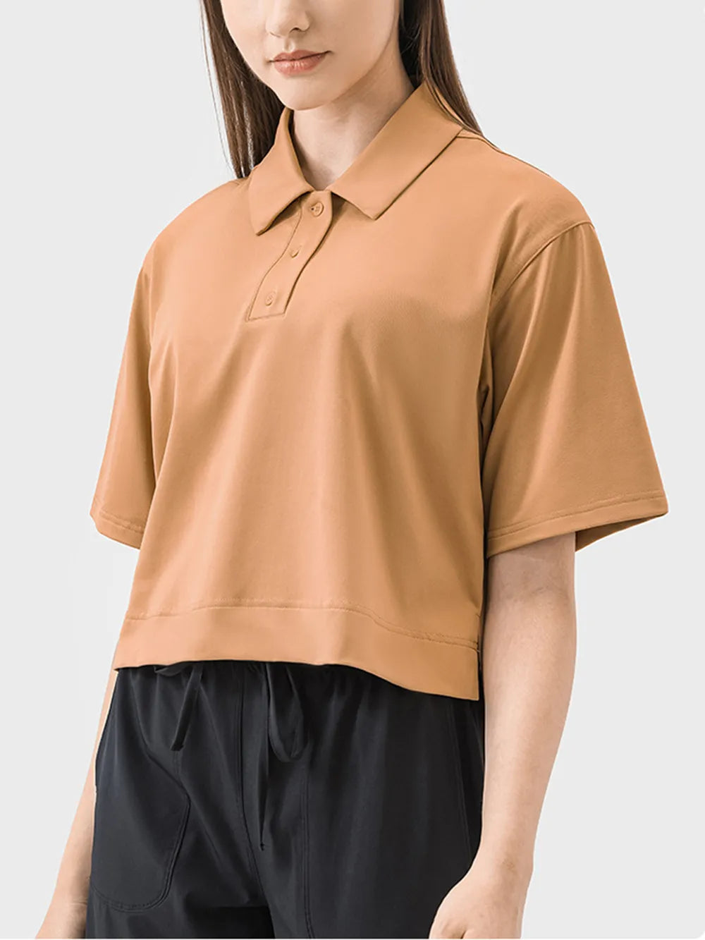 Half Button Short Sleeve Active T-Shirt - Korvel