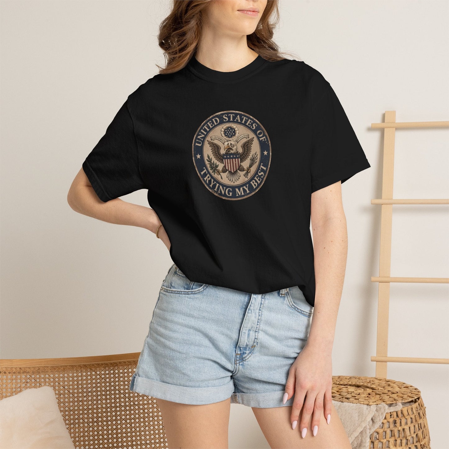 États-Unis de Faire de Mon Mieux T-Shirt Teint à la Garment