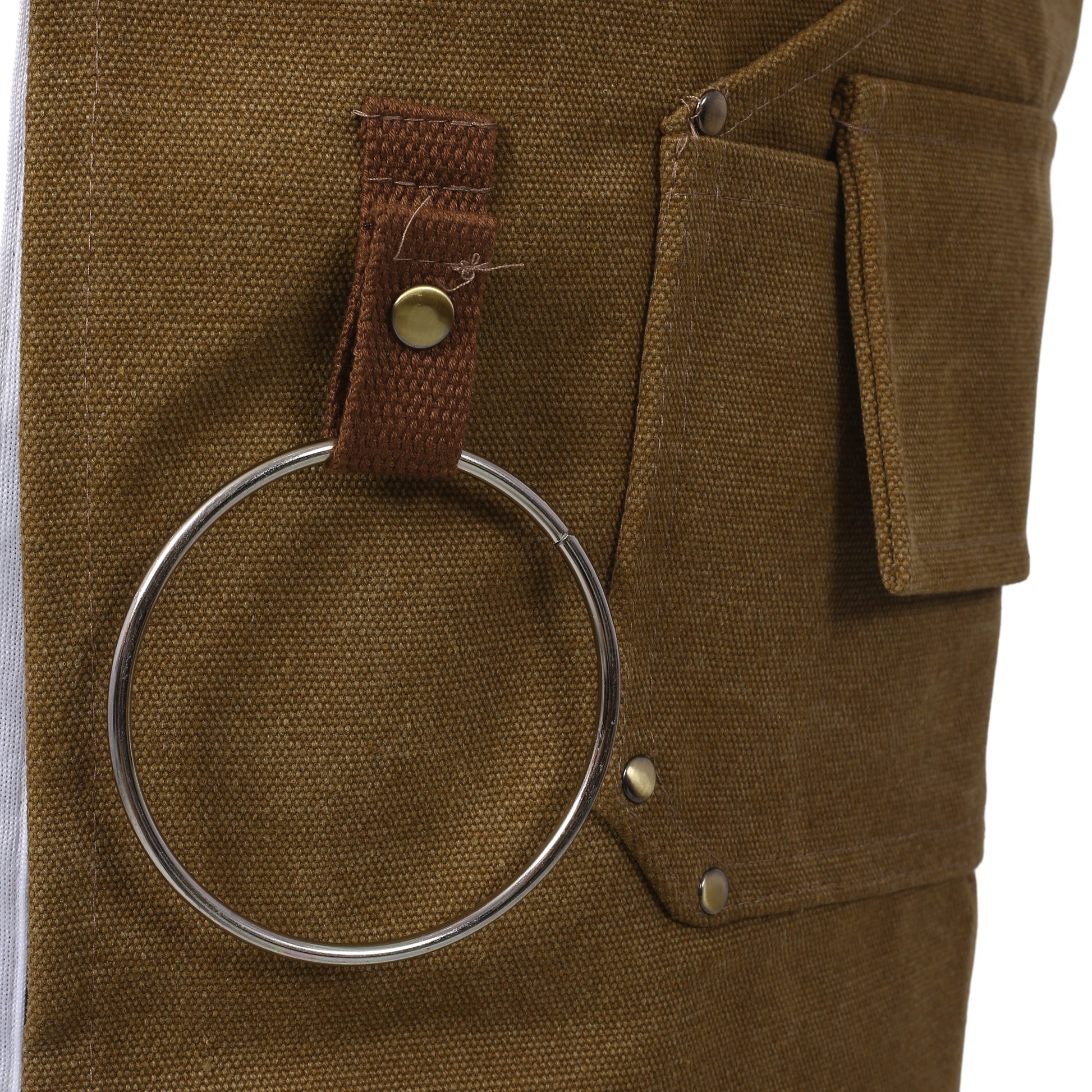 Long heavy-duty canvas tool apron, carpenter apron, carpenter 16 ounces, fully adjustable, no need for waxing - Korvel