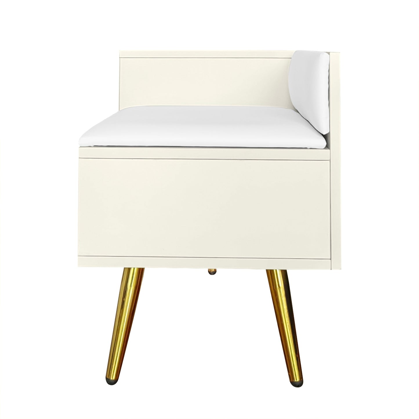 Modern Shoe Storage Bench with Hidden Storage and Upholstered Cushions for Bedside, Living Room and Entryway ((Antique White) - Korvel