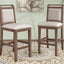 TOPMAX 3-Piece Wood Counter Height Drop Leaf Dining Table Set with 2 Upholstered Dining Chairs for Small Place, Brown - Korvel