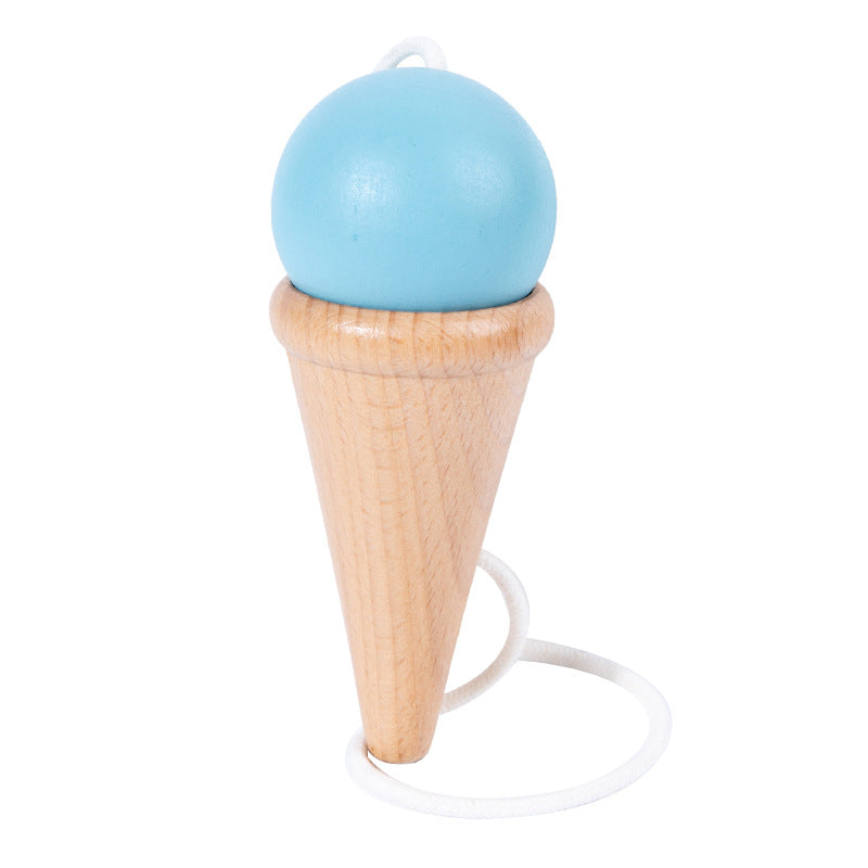 Hand eye coordination traditional toy wooden skill cup sensory integration training throwing and catching ball - Korvel