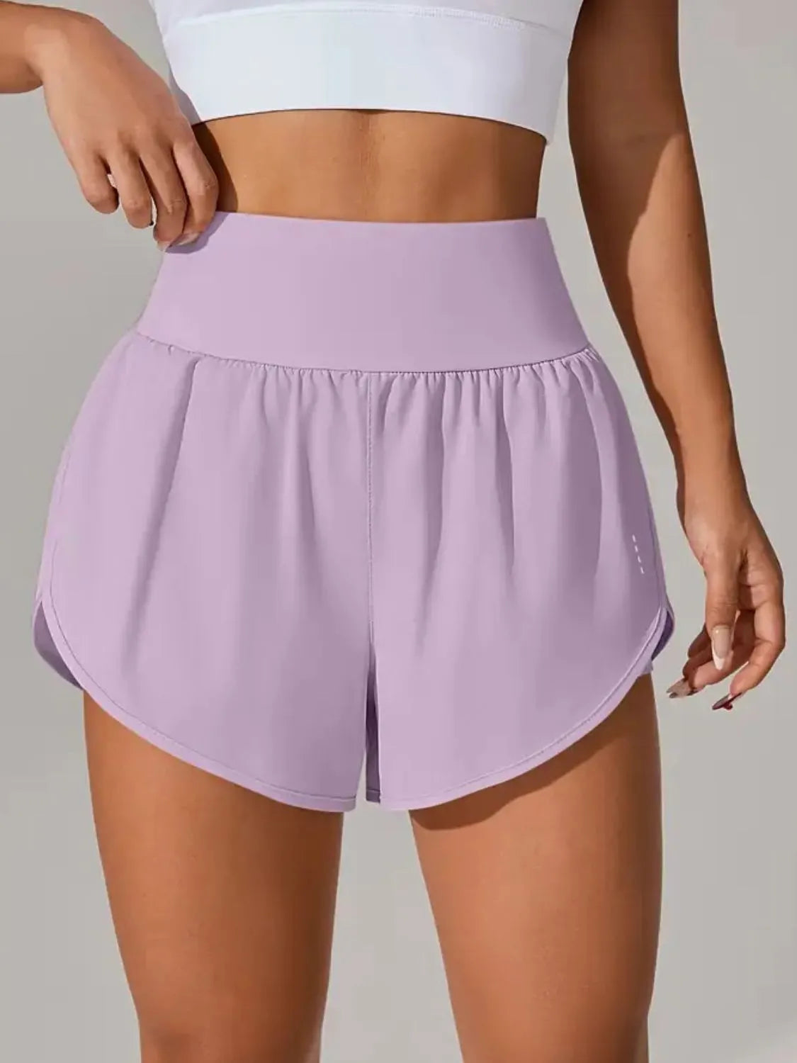 Shorts Actifs Taille Haute avec Poches