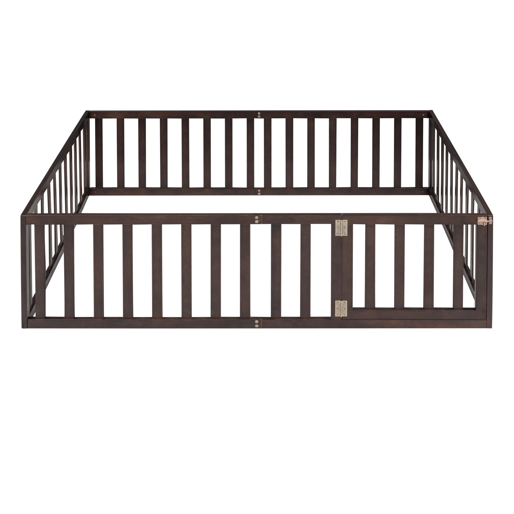 Full Size Wood Daybed Frame with Fence Walnut(OLD SKU:WF289662AAL) - Korvel
