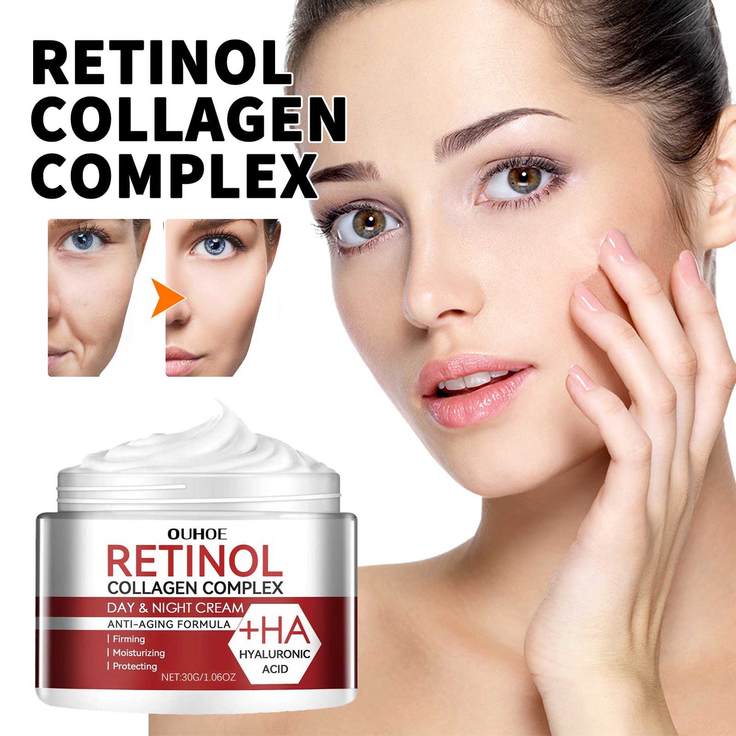 Retinol Moisturizing Cream To Reduce Fine Lines, Dark Circles, Moisturize, Tighten Pores And Prevent Aging - Korvel