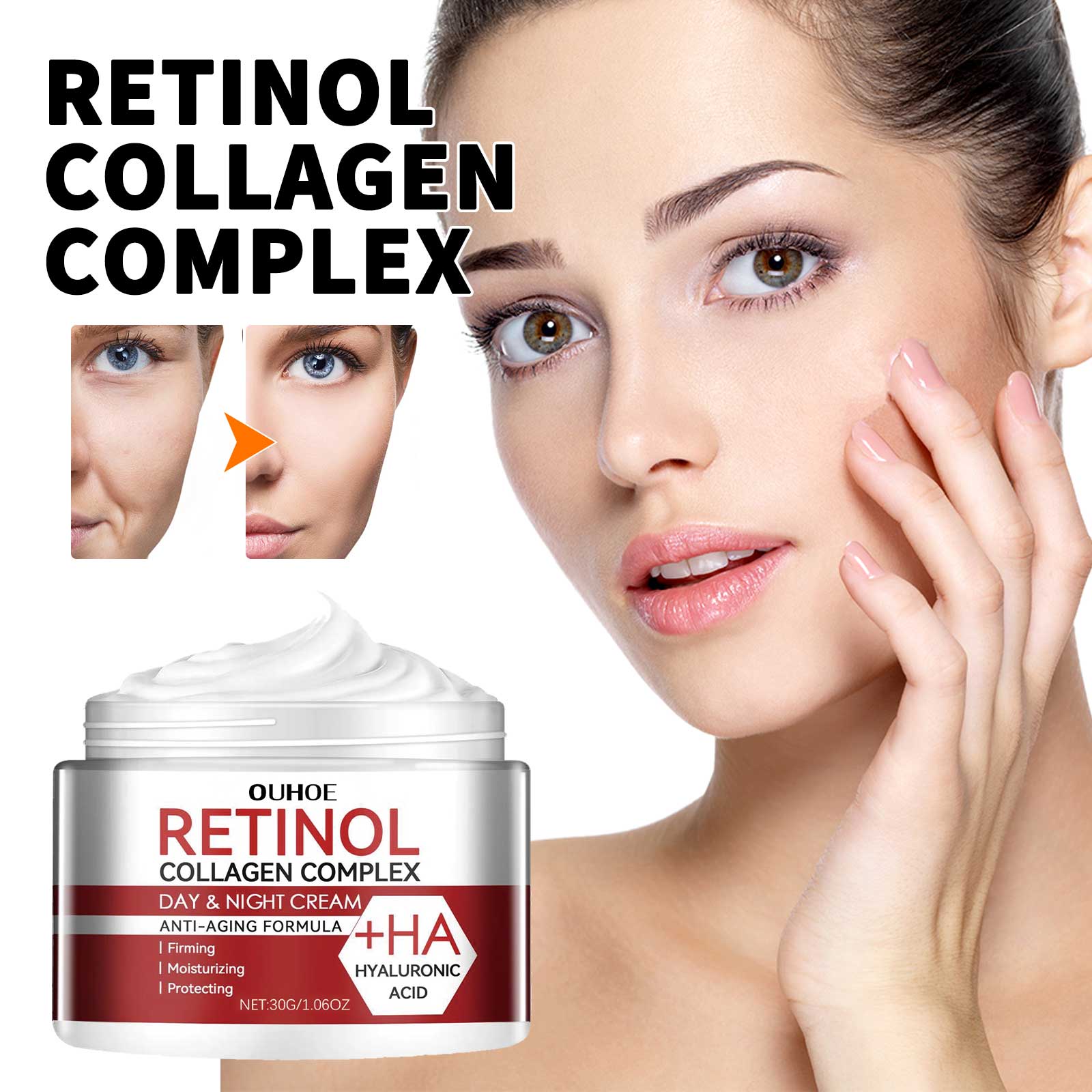 Retinol Moisturizing Cream To Reduce Fine Lines, Dark Circles, Moisturize, Tighten Pores And Prevent Aging - Korvel