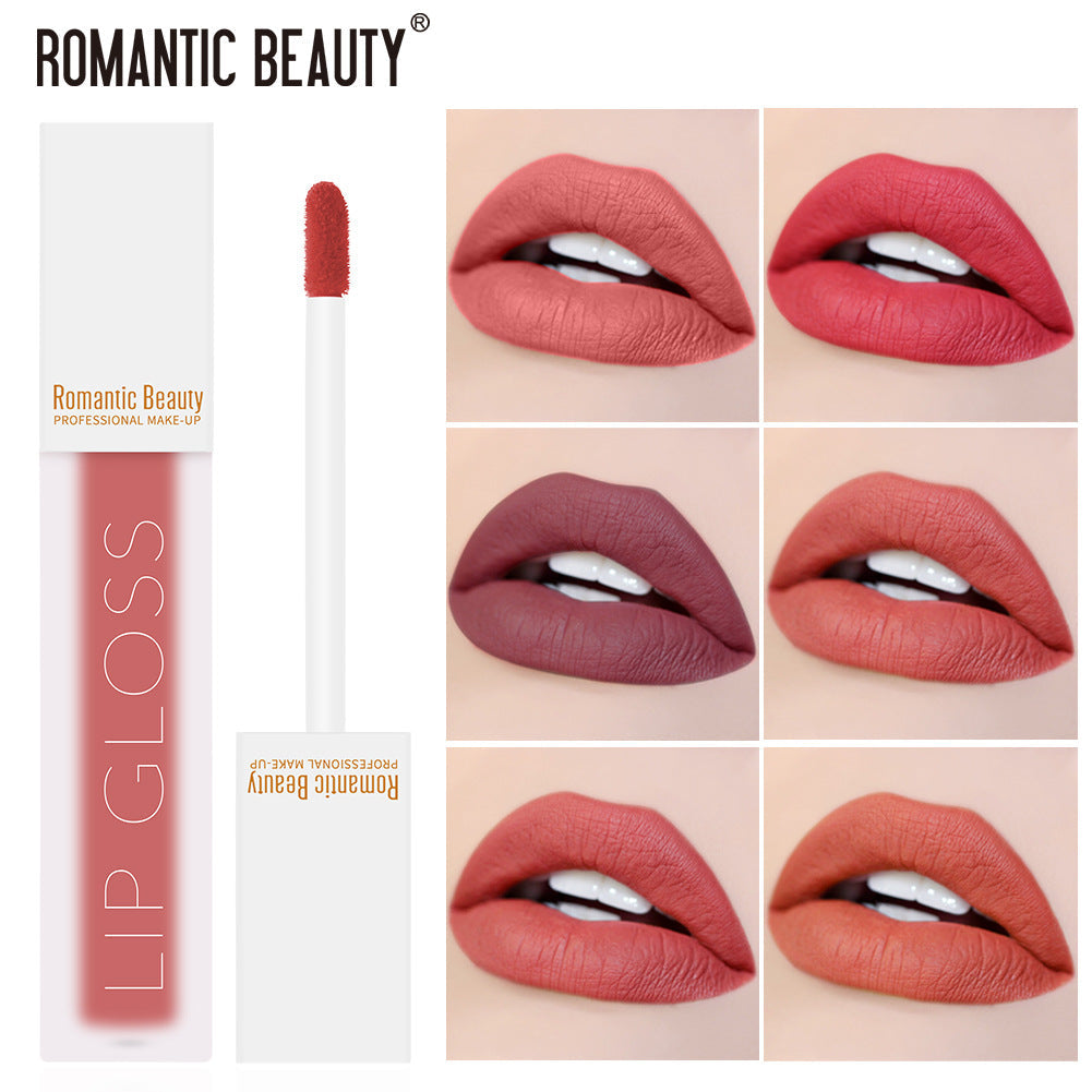 Romantic Beauty Velvet Matte Lip Glaze Non-Stick Lip Gloss - Korvel