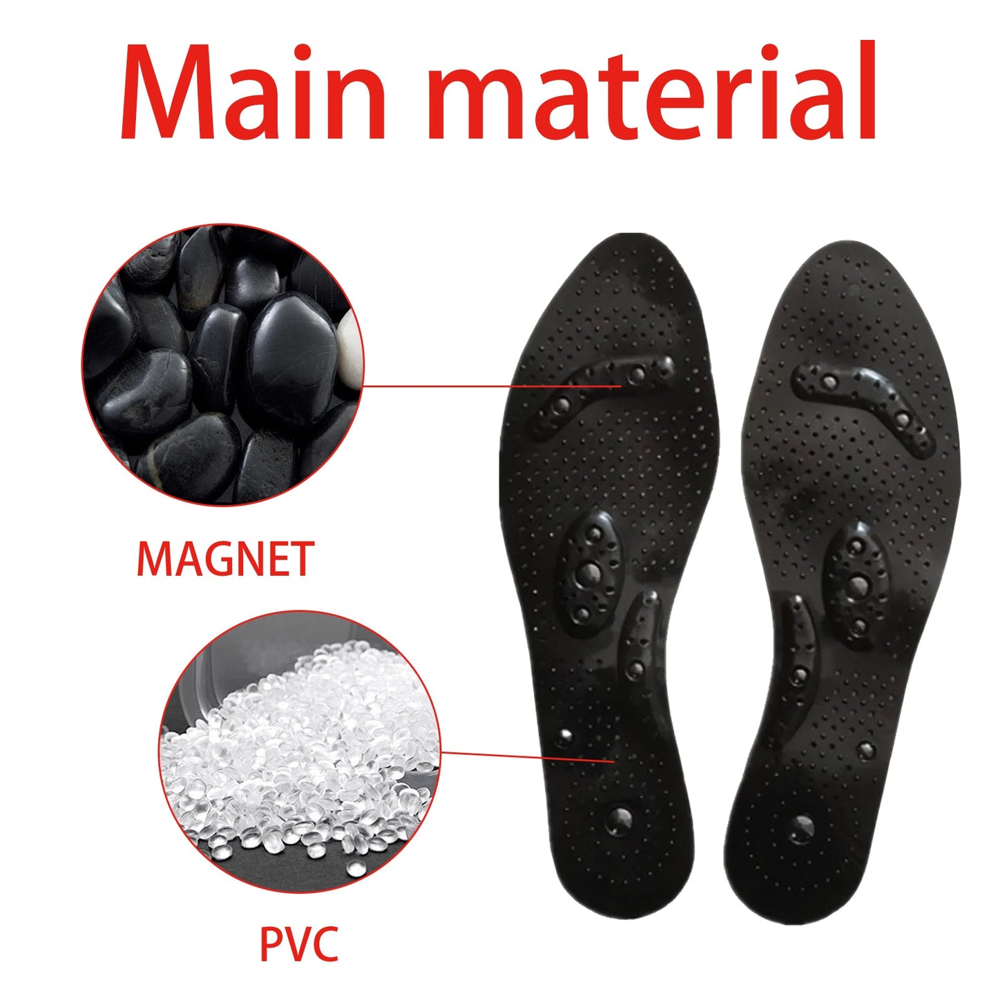 Tourmaline Acupressure Insoles, Foot Care Vein Repair Body Toning Body Care Foot Pads - Korvel