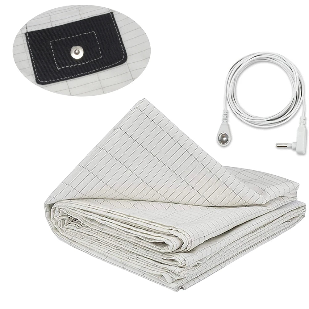 Grounding Sheet   Mat  Earthing Fitted Bedsheet Silver Fiber Conductive Organic Grounding Mat Radiation Anti-Static 60*265CM - Korvel
