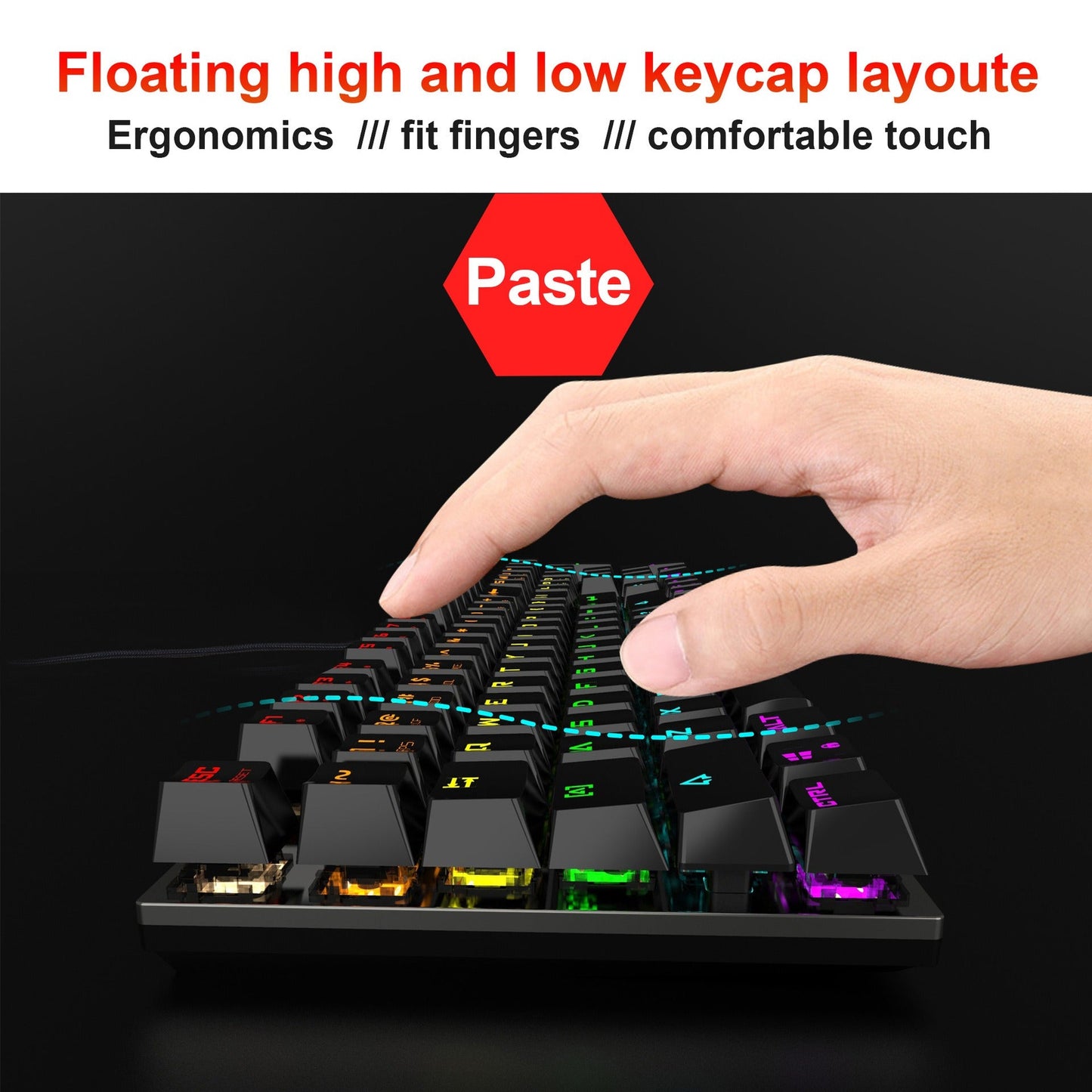 Personalized mechanical keyboard RGB luminous esports game keyboard wired blue axis full 104 key keyboard - Korvel