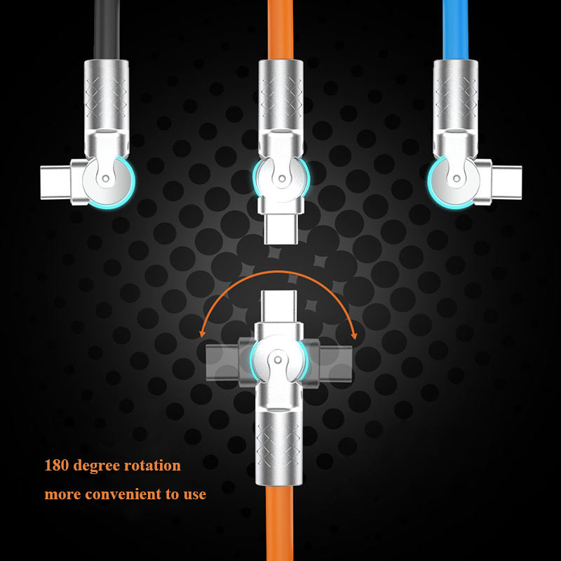 The New Rotary Type-C Data Cable Super Fast Charging Cable Is Applicable To Huawei Apple Xiaomi Android Mobile Phone Charging Cable - Korvel