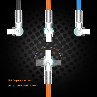 The New Rotary Type-C Data Cable Super Fast Charging Cable Is Applicable To Huawei Apple Xiaomi Android Mobile Phone Charging Cable - Korvel