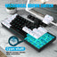 Mechanical keyboard 61 key short style small keyboard for office typing, black and white dual splicing ice blue backlit blue axis gaming keyboard - Korvel