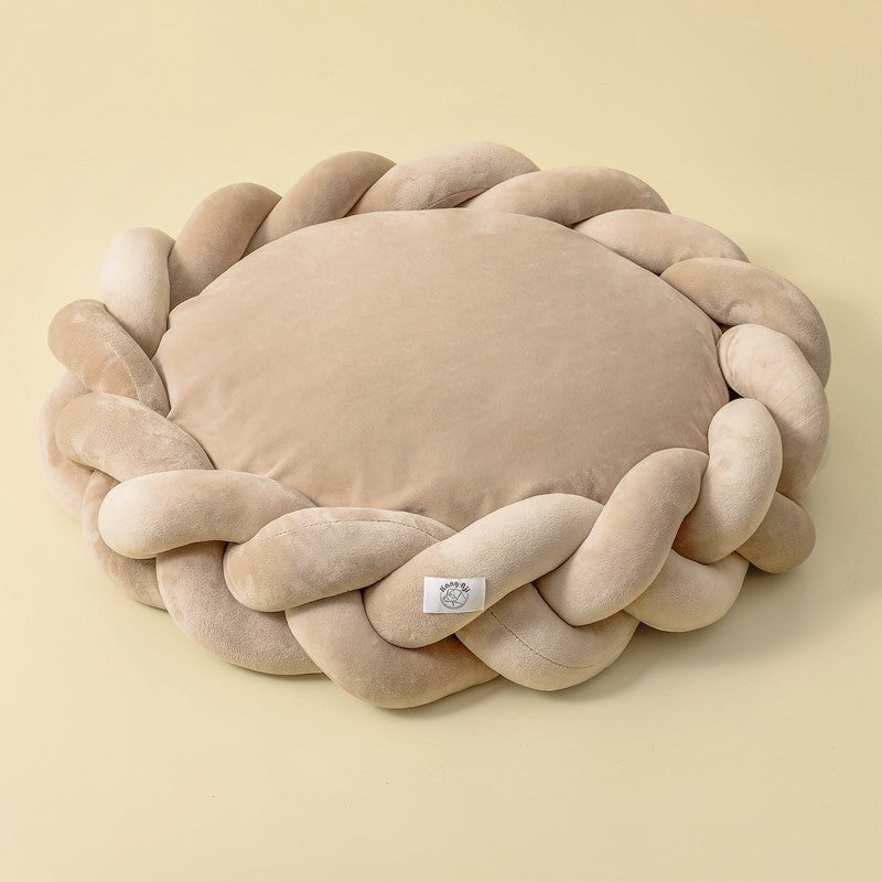 Pet kennel Fried Dough Twists dog kennel filling yarn cat kennel round universal mat detachable cat kennel dog kennel - Korvel