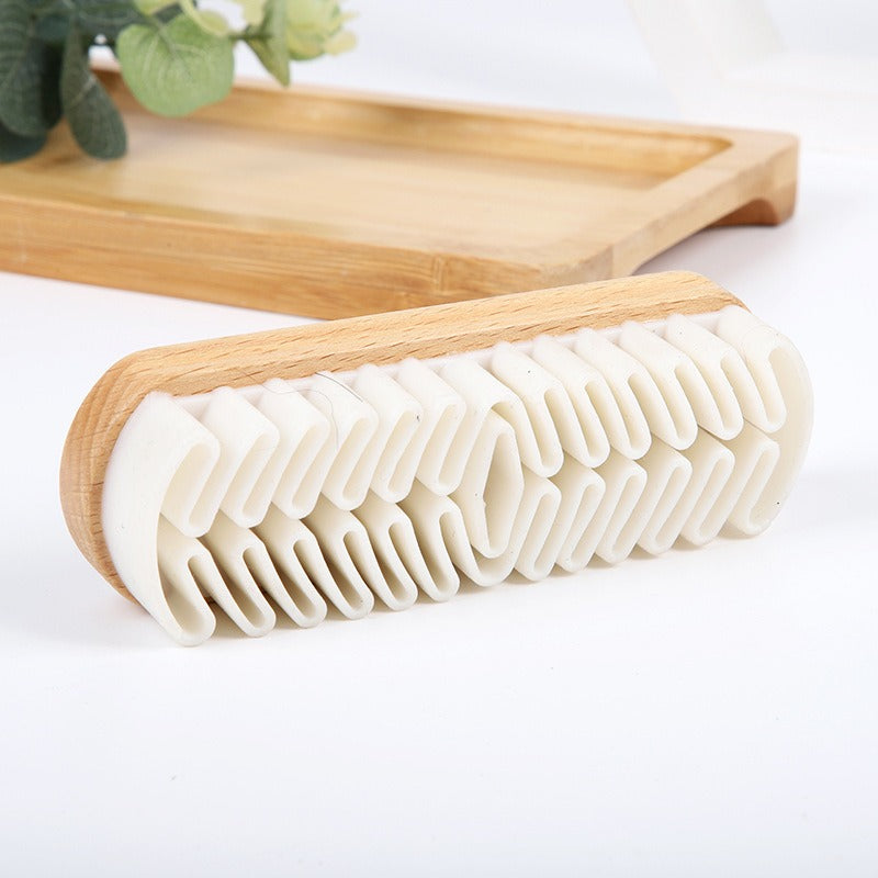 Suede Shoes Wooden Handle Raw Rubber Brush Cleaning Brush Suede Shoe Brush Cleaning Stain Removal TPR Brush - Korvel