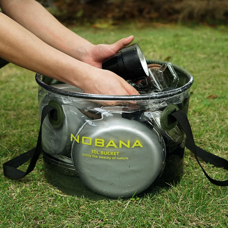 Outdoor folding bucket camping portable barbecue dish washing bucket telescopic fishing bucket - Korvel