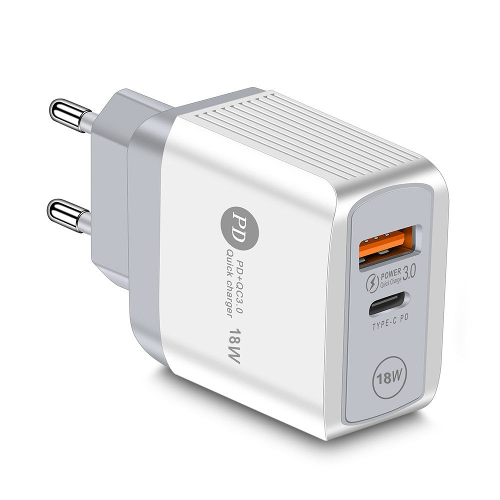 18W PD+QC3.0 fast charging charger with Type-c QC3.0 fast charging head - Korvel