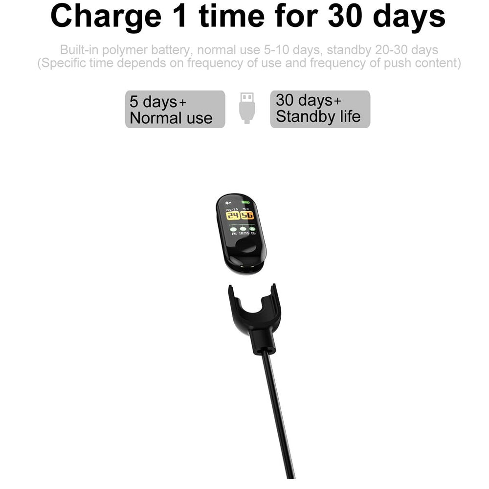 Bracelet de fitness intelligent M3 Plus avec écran IPS couleur