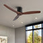 Ventilateur de plafond rustique YUHAO 52" - Fini noir mat et pales en bois