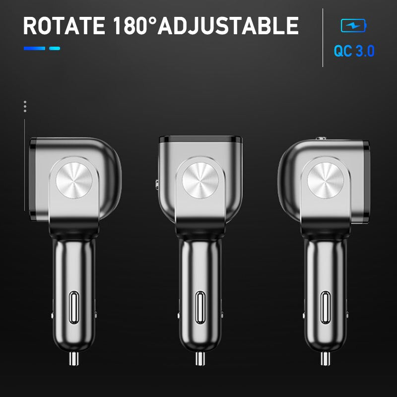 Car Cigarette Lighter Socket Splitter Charger Dual USB QC 3.0 Quick Charge 12V Auto Cigarette Lighter Sockets Power Adapter Plug - Korvel
