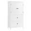 Bathroom Storage Cabinet, Cabinet with Two Doors and Drawers, Adjustable Shelf, MDF Board, White - Korvel