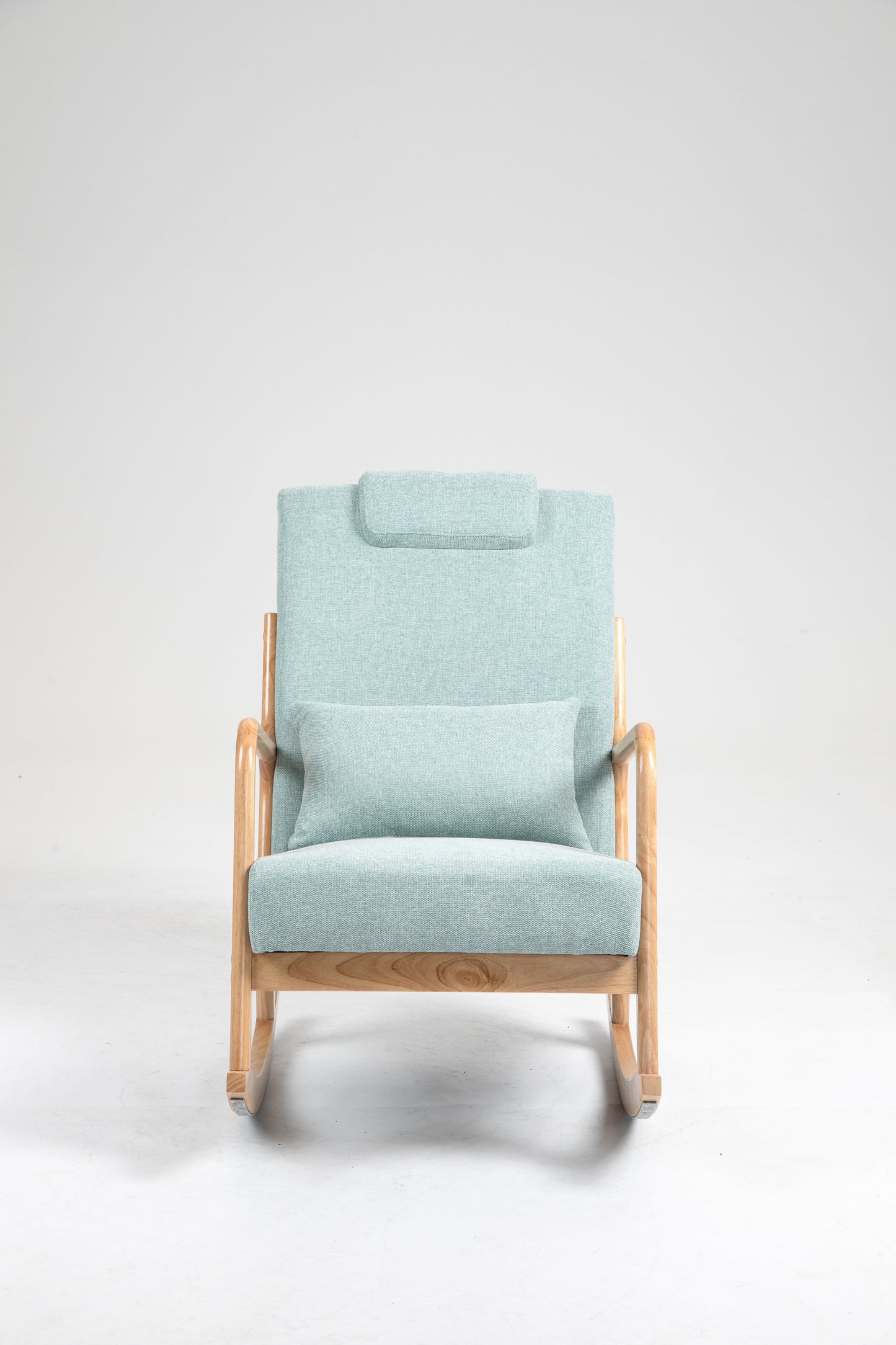 Premium Upholstered Rocking Chair with Lumbar Pillow