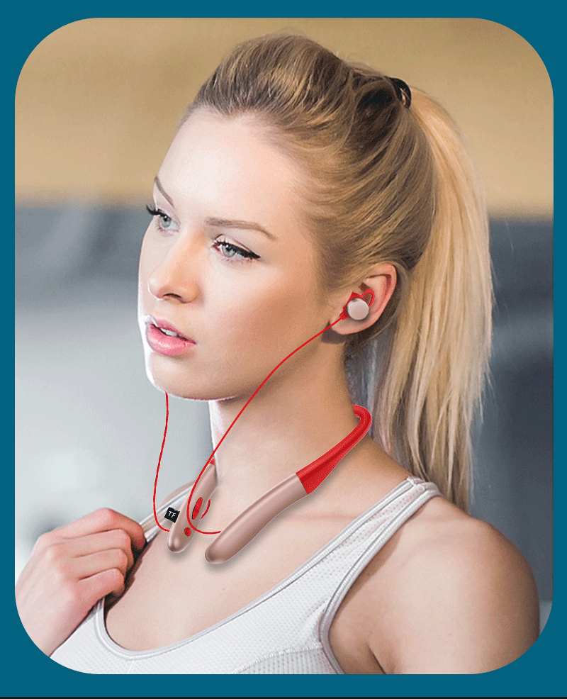 AKZ-R8 New Private Model Wireless Bluetooth Headset 5.0 Hanging Neck Sports Hall Magnetic Switch Stereo Headset - Korvel